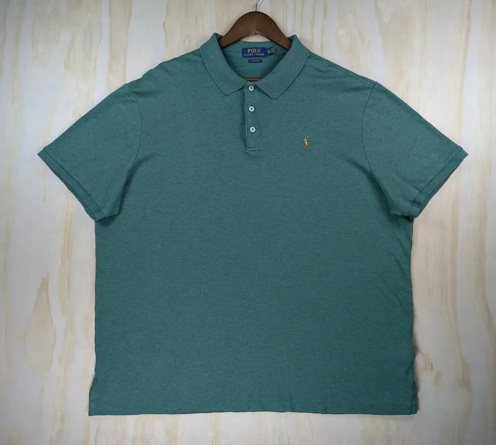 Polo Ralph Lauren Men's XXL Green Short Sleeve Polo Cotton Classic Fit